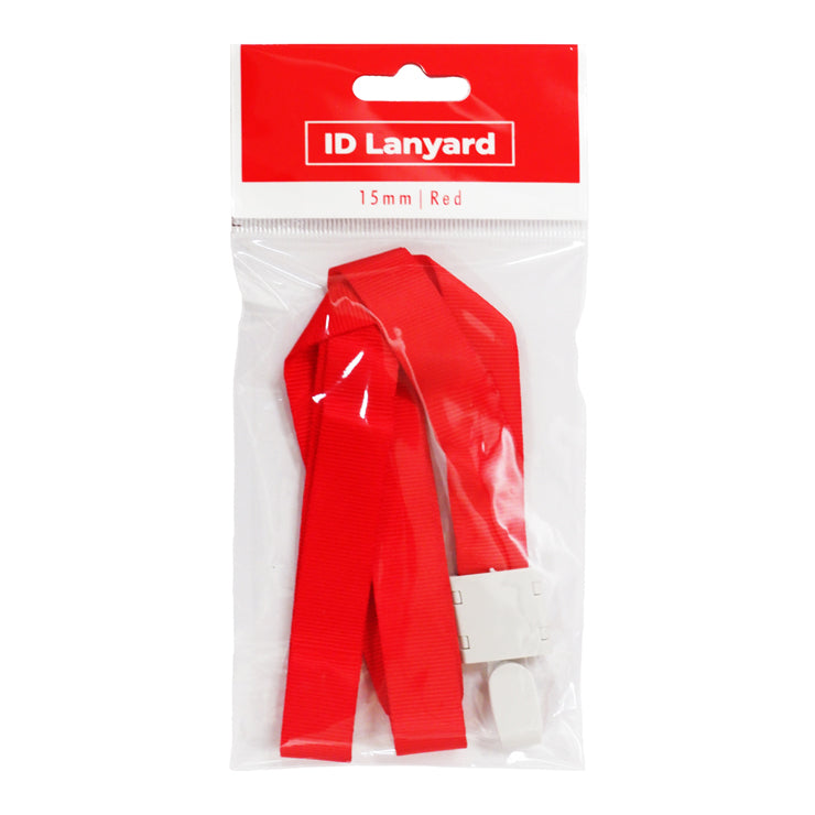 Best Buy ID Lanyard Red With Plastic Hook 15mm K-1214 - School & Office Supplies