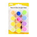 House Creativity Acrylic Color Set DY06312 Neon & Glow 12x5ml - Arts & Crafts Supplies