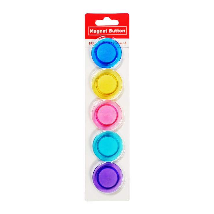 Best Buy Magnet Button 40mm 5's Transparent Assorted Color - Magnets