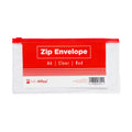 Best Buy Zip Envelope CY53-14C A6 Zip Transparent Body Flat, Red