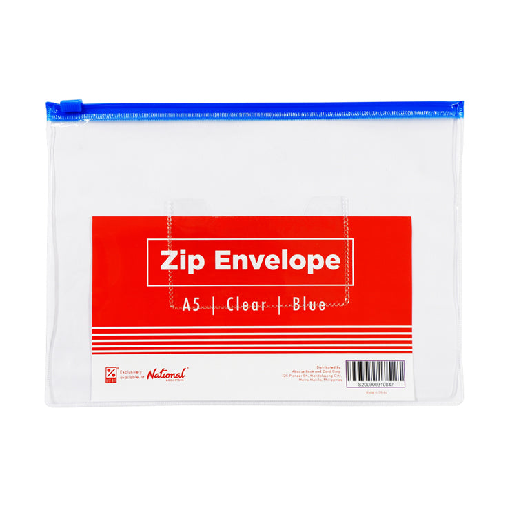 Best Buy Zip Envelope CY54-14C A5 Zip Transparent Body Flat, Blue