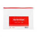 Best Buy Zip Envelope Cy57-18C Long Red Zip Transparent Body Flat - Filing Supplies