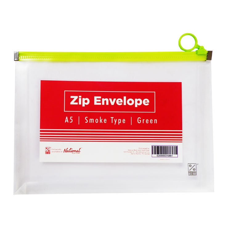 Best Buy Zip Envelope A5 Green Zip Smoke Type Expandable - School & Office Supplies - Filing