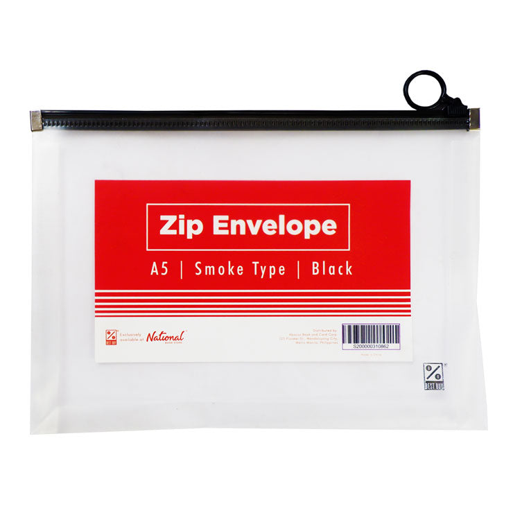 Best Buy Zip Envelope A5 Black Zip Smoke Type Expandable - School & Office Supplies - Filing