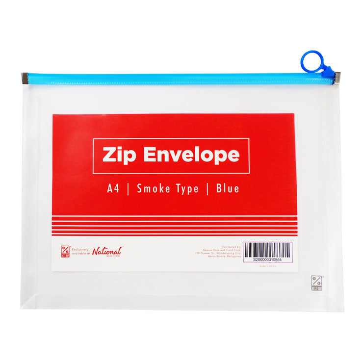 Best Buy Zip Envelope A4 Blue Zip Smoke Type Expandable - School & Office Supplies - Filing
