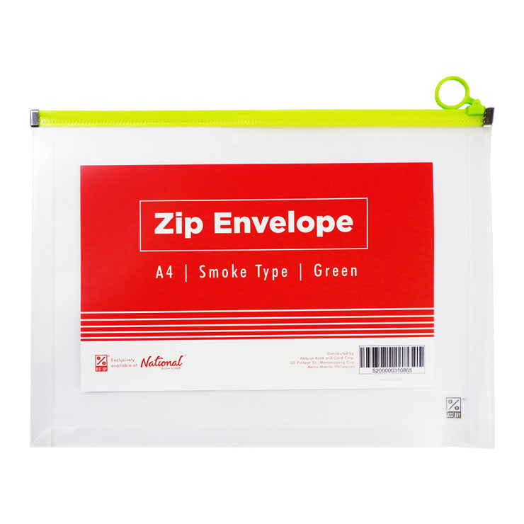 Best Buy Zip Envelope A4 Green Zip Smoke Type Expandable - School & Office Supplies - Filing