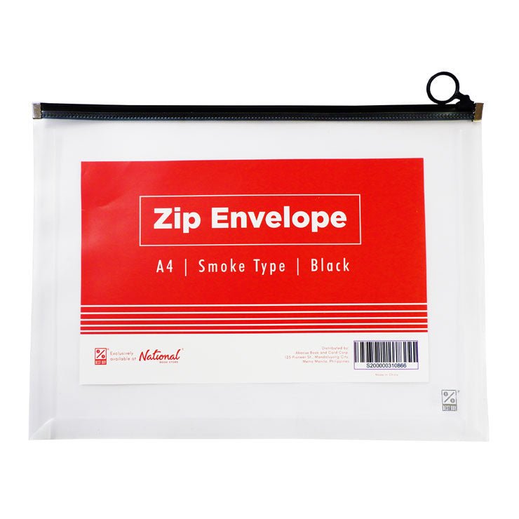 Best Buy Zip Envelope A4 Black Zip Smoke Type Expandable - School & Office Supplies - Filing
