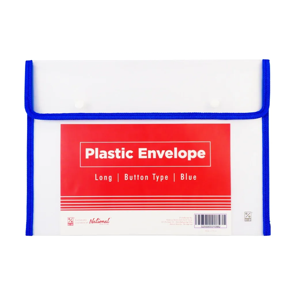 Best Buy Plastic Envelope Long Blue Lining 2Button Lock Smoke Type - Filing Supplies
