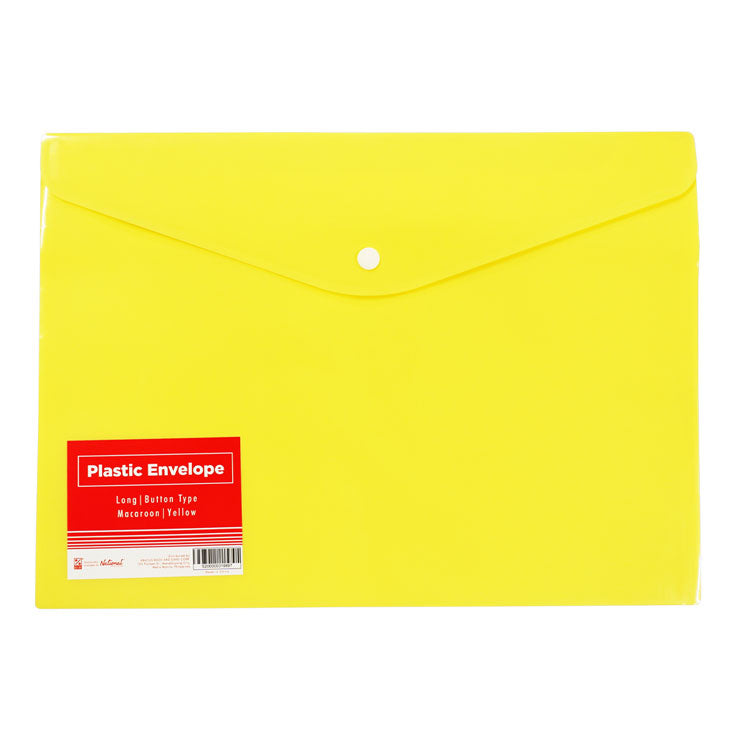 Best Buy Plastic Envelope Long Yellow Macaroon Button Type - School & Office Supplies - Filing