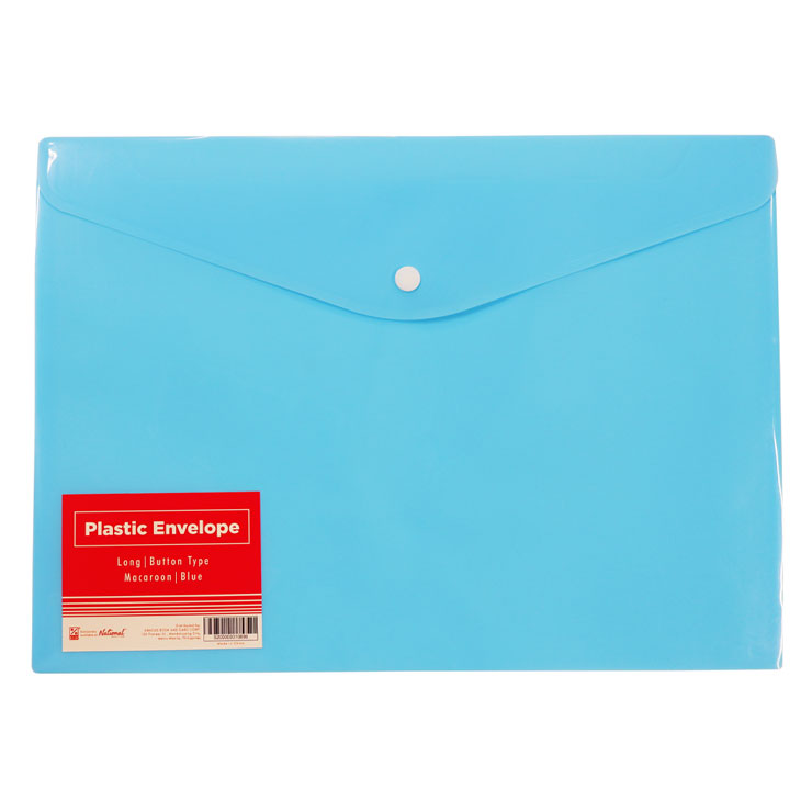 Best Buy Plastic Envelope Long Blue Macaroon Button Type - School & Office Supplies - Filing