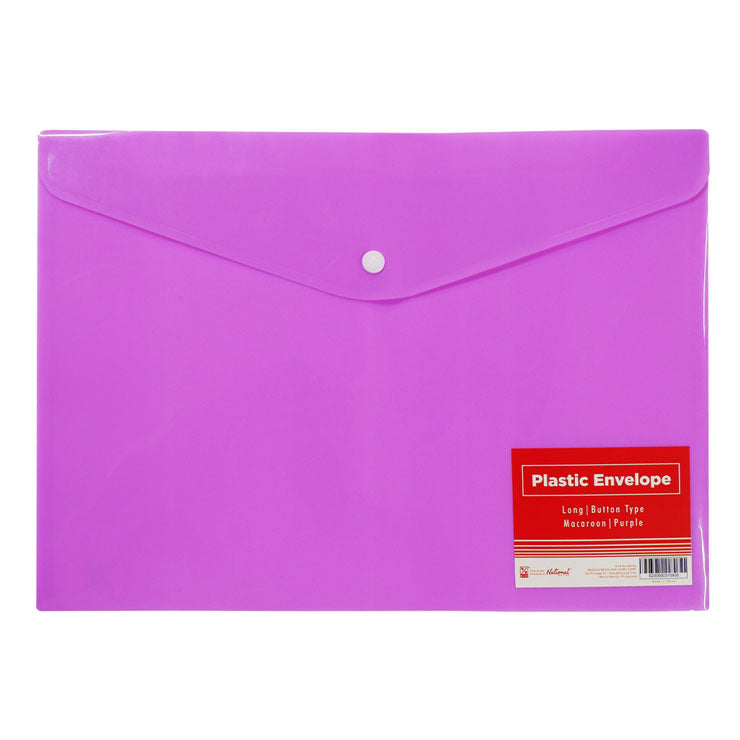 Best Buy Plastic Envelope Long Purple Macaroon Button Type - School & Office Supplies - Filing