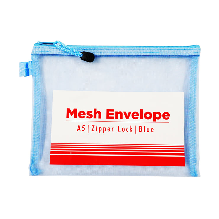 Best Buy Mesh Envelope A5 Zipper Lock, Blue