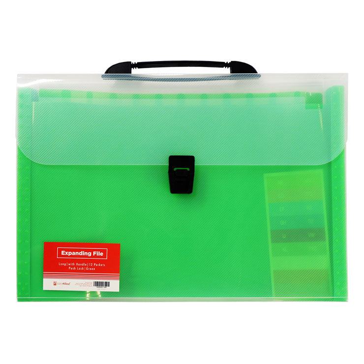 Best Buy Expanding File with Handle Long – Green, 12-Pocket Divider - School & Office Supplies