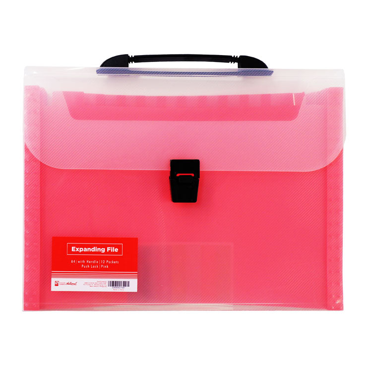 Best Buy Expanding File with Handle A4 – Pink, 12-Pocket Divider - School & Office Supplies