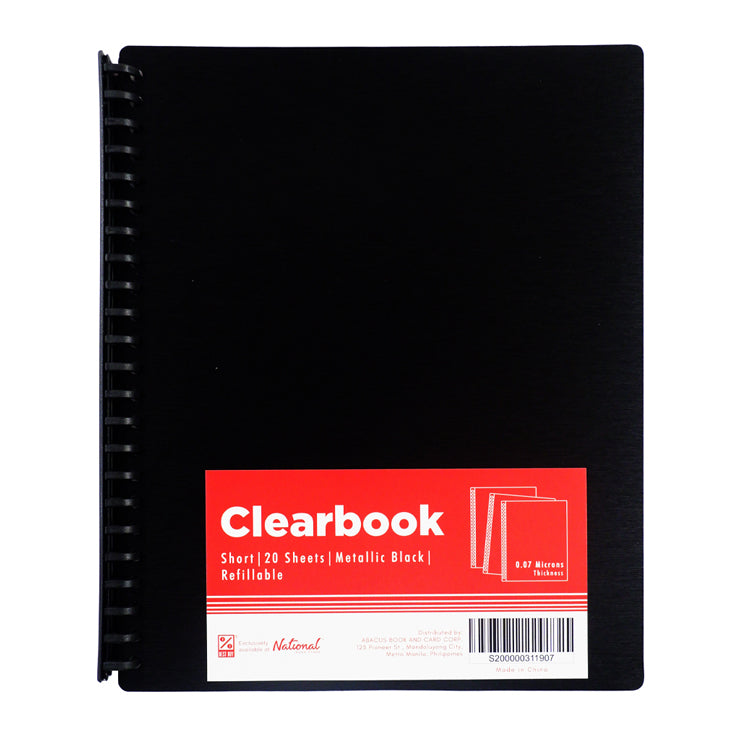 Best Buy Clearbook Refillable Short 20 Sheets 23 Holes, Metallic Black - Office Supplies
