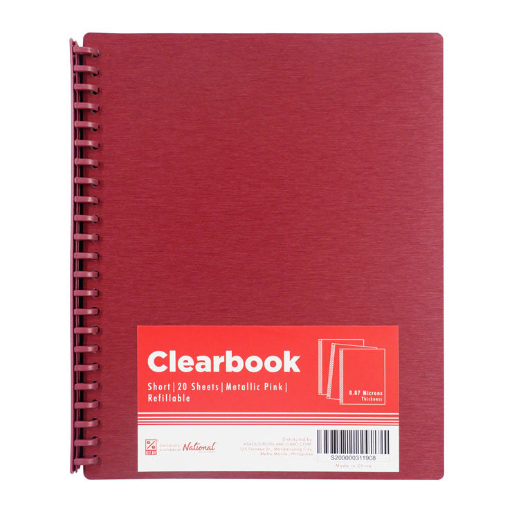Best Buy Clearbook Refillable WW-82S-A4-PK Short 20 Sheets 23 Holes, Metallic Pink - Office Supplies