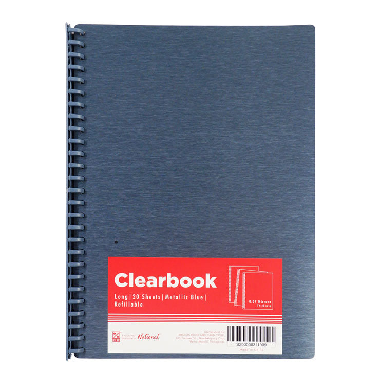 Best Buy Clearbook Refillable WW-83S-FC-BL Long 20 Sheets 27 Holes, Metallic Blue - Office Supplies
