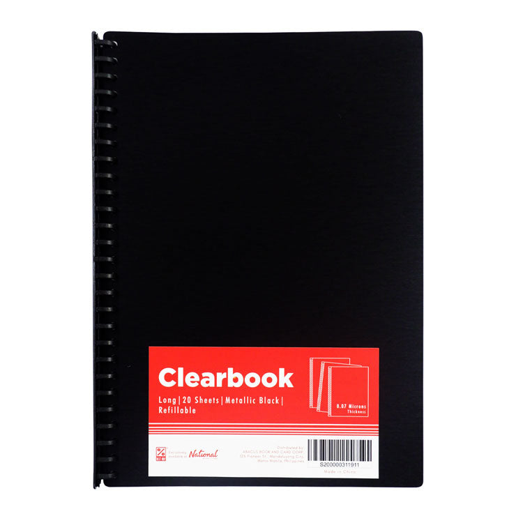 Best Buy Clearbook Refillable WW-83S-FC-BK Long 20 Sheets 27 Holes, Metallic Black