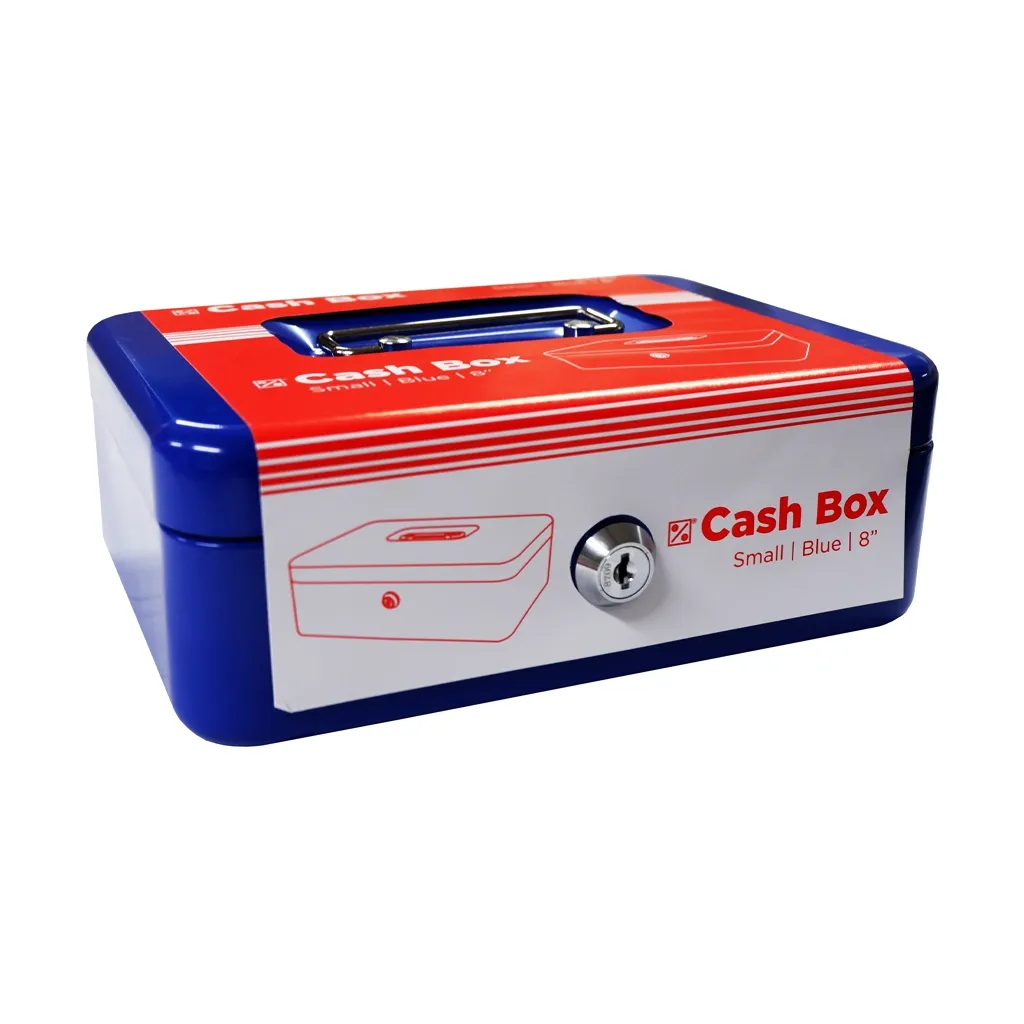 Best Buy Cash Box 8878S Small Blue 50x25.5x45.5cm Key Lock with 2 Keys - Home & Office Essentials