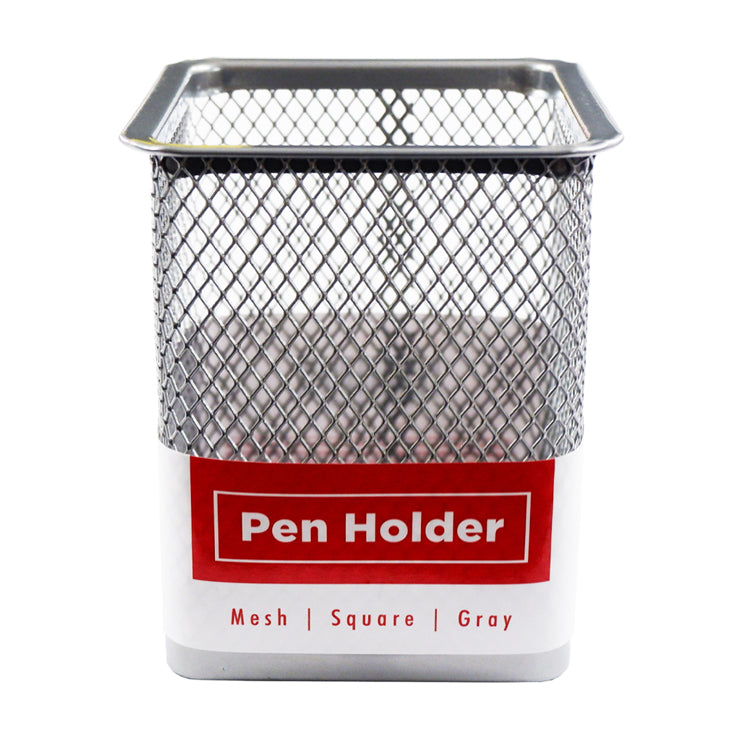 Best Buy Pen Holder BB-Meshs-Gry Gray Mesh Square - Desk Sorters & Trays