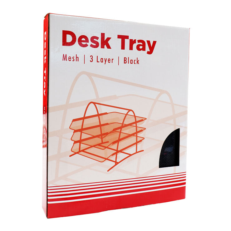 Best Buy Desk Tray BB-3L-BLK Black 3 Layer Mesh Foldable - Desk Sorters & Trays
