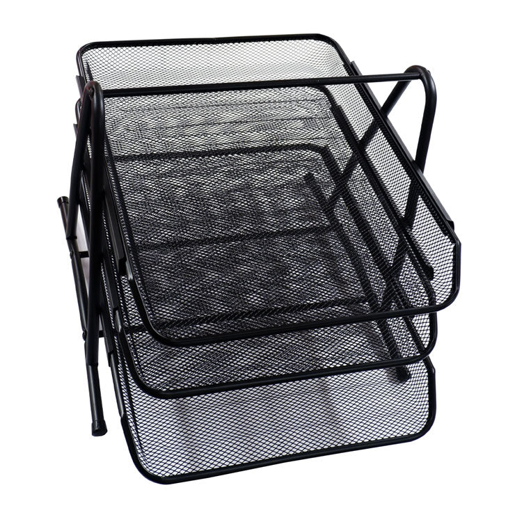 Best Buy Desk Tray BB-3L-BLK Black 3 Layer Mesh Foldable - Desk Sorters & Trays