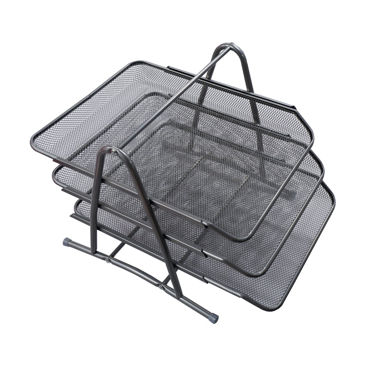 Best Buy Desk Tray BB-3L-Gry Gray 3Layer Mesh Foldable - Desk Sorters & Trays