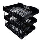 Best Buy Desk Tray BB-P3L-BLK Black 3 Layer Plastic Foldable - Desk Sorters & Trays