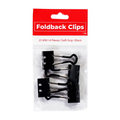 Best Buy Clip Foldback 25mm 1Inch 4's Black Soft Grip - Filing Supplies