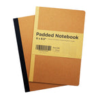 Premiere Notes Kraft Padded Notebooks 6x8.5 inches - 2 Pieces 32 Sheets - Ruled, Dotted