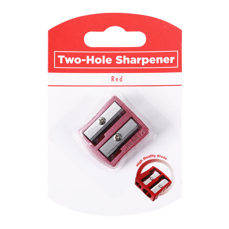 Best Buy Two-Hole Sharpener Colored Metal KR971867-R, Red - School & Office Supplies