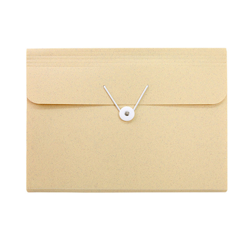 Topteam Expanding File T14274 A4 Yellow 7 pockets with Tab Wheat Series Button Lock Eco Friendly