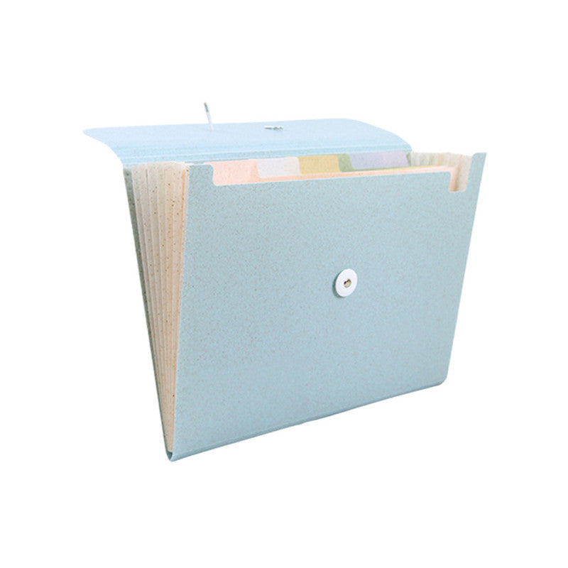 Topteam Expanding File T14275 A4 Blue 7 pockets with Tab Wheat Series Button Lock Eco Friendly