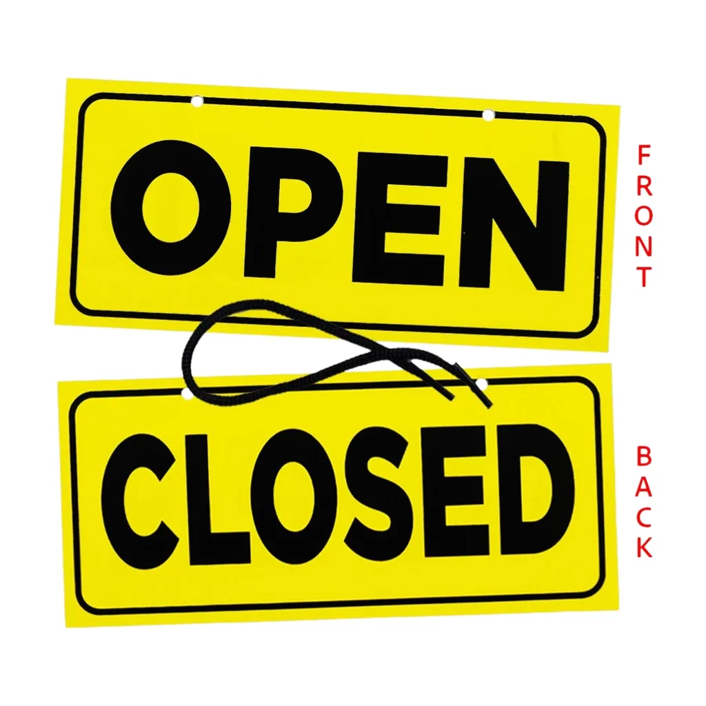 Best Buy Signage Bb-Sys-4802 Open/Closed with Suction Back To Back - Home & Office Essentials