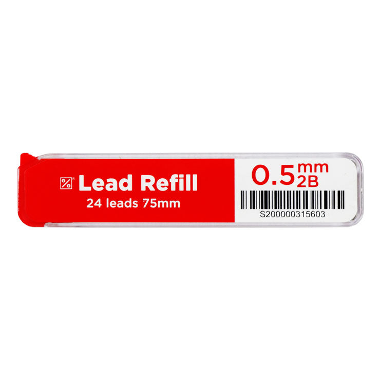 Best Buy Pencil Lead Refill 24's 2B 75mm 0.5mm Red SY402310003C