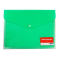 Best Buy Plastic Envelope Green Long Button Lock Clear Front Solid Back With Card Holder