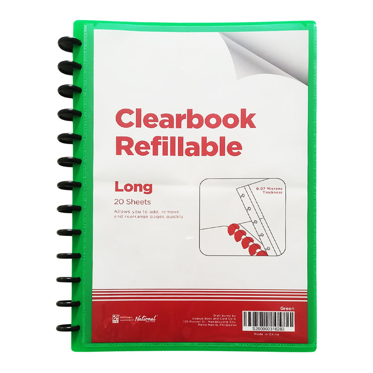 Best Buy Clearbook Refillable W83T2 Green Long 20Sheet 13Holes - Clearbooks & Refills