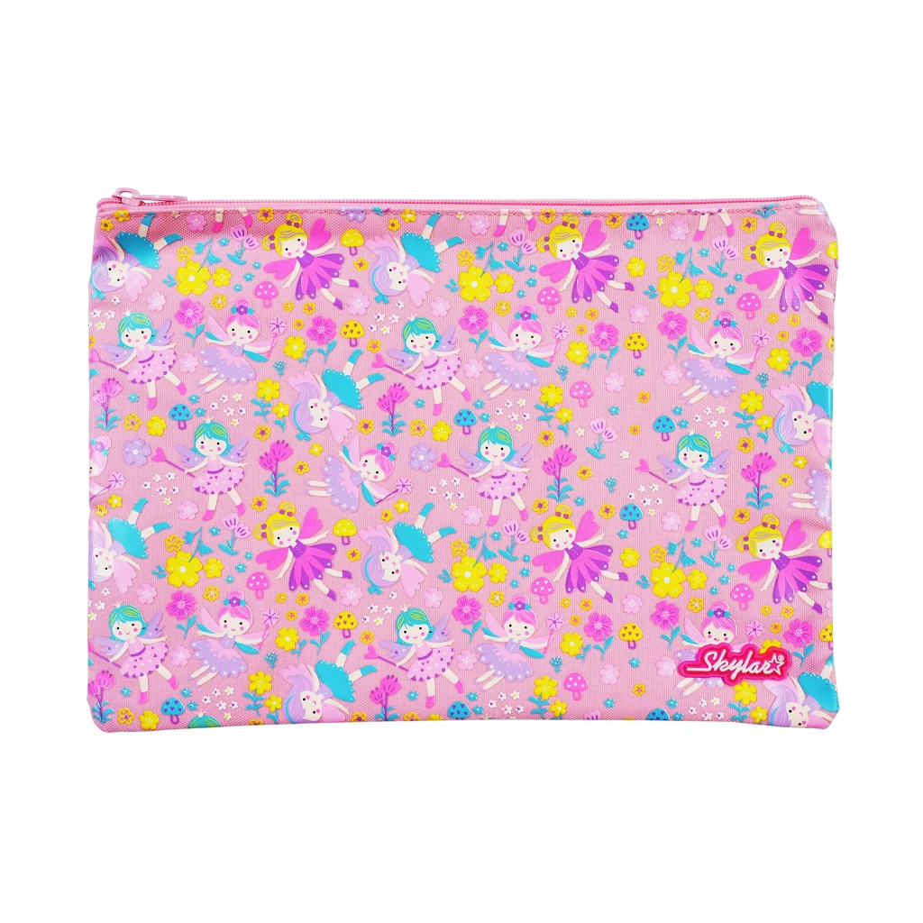 Skylar Cloth Envelope Cae4-Fa01 A4 Single Zipper, Fairy In Pink - School Supplies - Filing Supplies