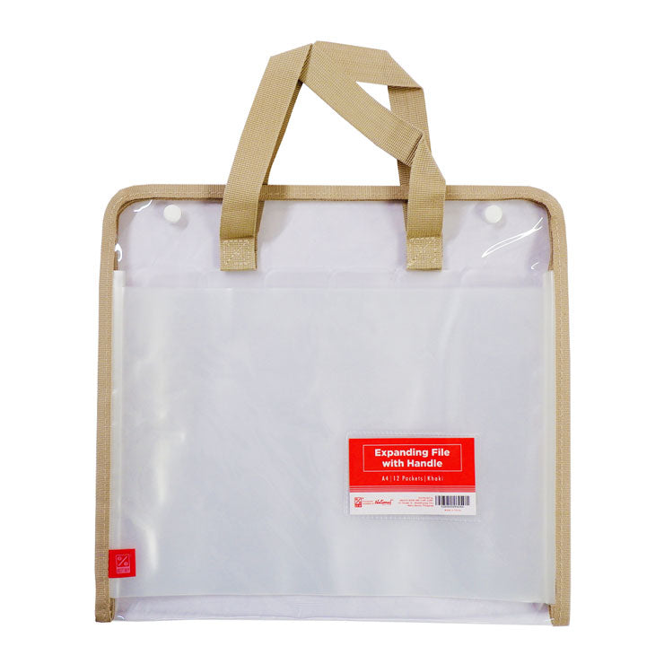 Best Buy Expanding File With Handle ZS-6688SH Khaki Lining A4 12 Pockets - School & Office Supplies