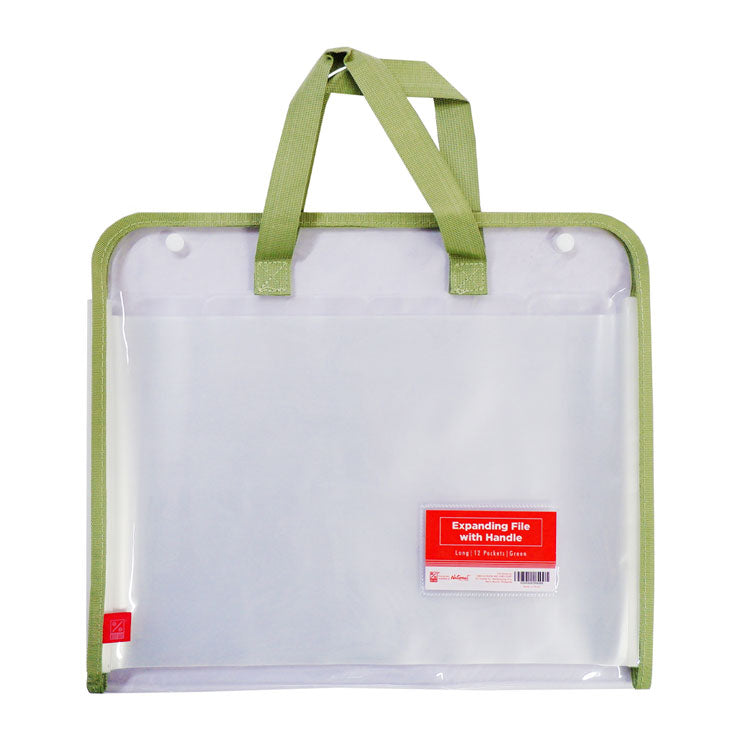 Best Buy Expanding File With Handle ZS-6688L Green Lining Long 12 Pockets - School & Office Supplies