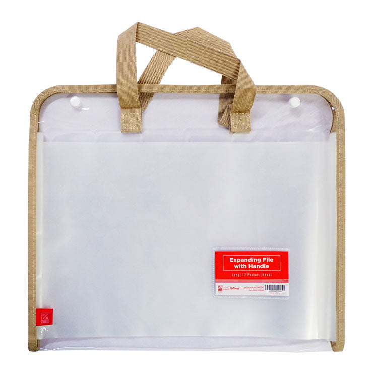 Best Buy Expanding File With Handle ZS-6688L Khaki Lining Long 12 Pockets - School & Office Supplies