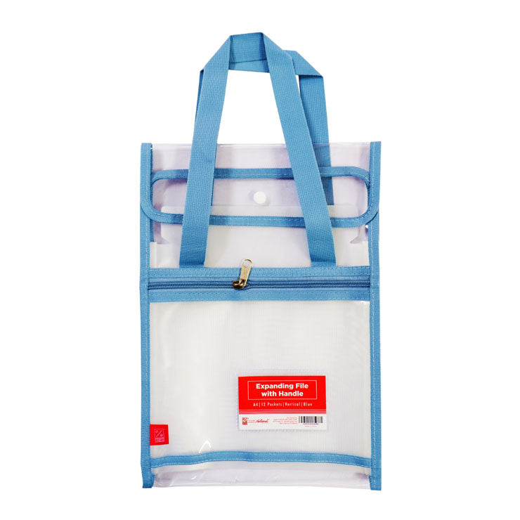 Best Buy Expanding File With Handle ZS-6689V Blue Lining A4 12 Pockets - School & Office Supplies