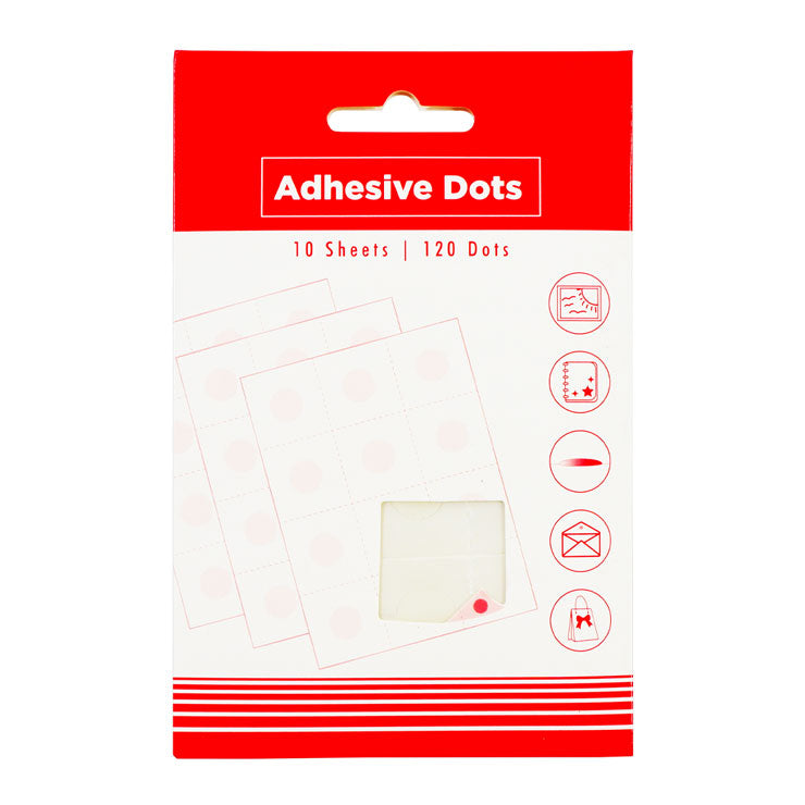 Best Buy Adhesive 120 Dots 10 sheets 12.7mm Clear - School & Office Supplies