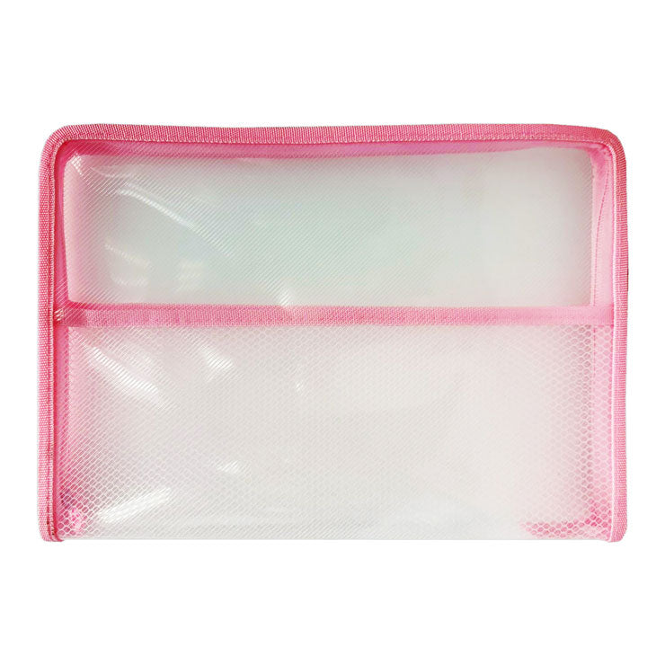 Seagull Plastic Envelope ZA401 A4 Pink Mesh Divider Zipper - Files & Folders