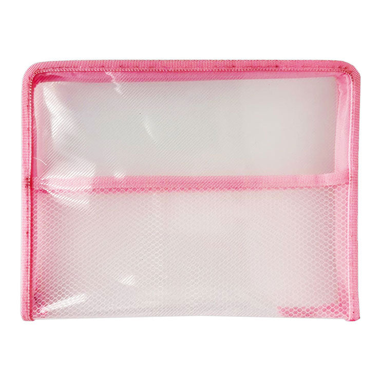 Seagull Plastic Envelope ZB501 B5 Pink Mesh Divider Zipper - Files & Folders