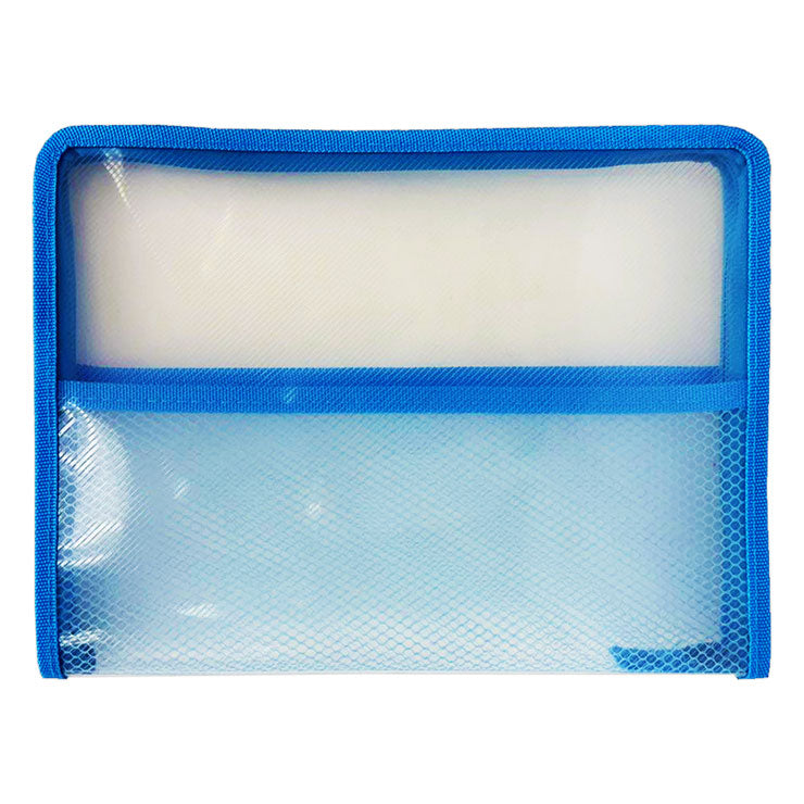 Seagull Plastic Envelope ZB501 B5 Light Blue Mesh Zipper - Files & Folders