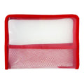 Seagull Plastic Envelope ZA501 A5 Red Mesh Divider Zipper - Files & Folders