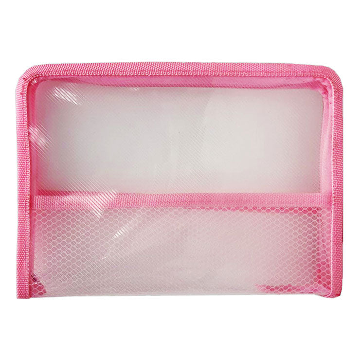 Seagull Plastic Envelope ZA501 A5 Pink Mesh Divider Zipper - Files & Folders