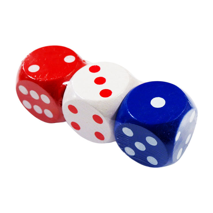 Wooden Dice 3's 5cm - Board Games & Accessories
