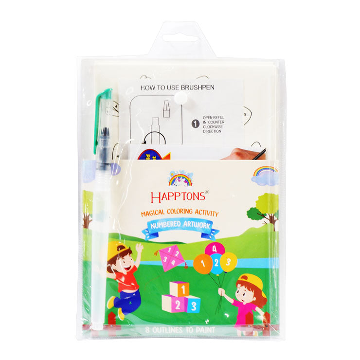Happtons Magical Coloring Activity Kit, Numbered Artwork - Coloring Set